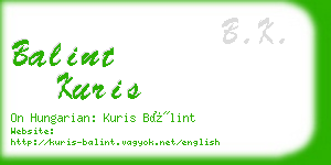 balint kuris business card